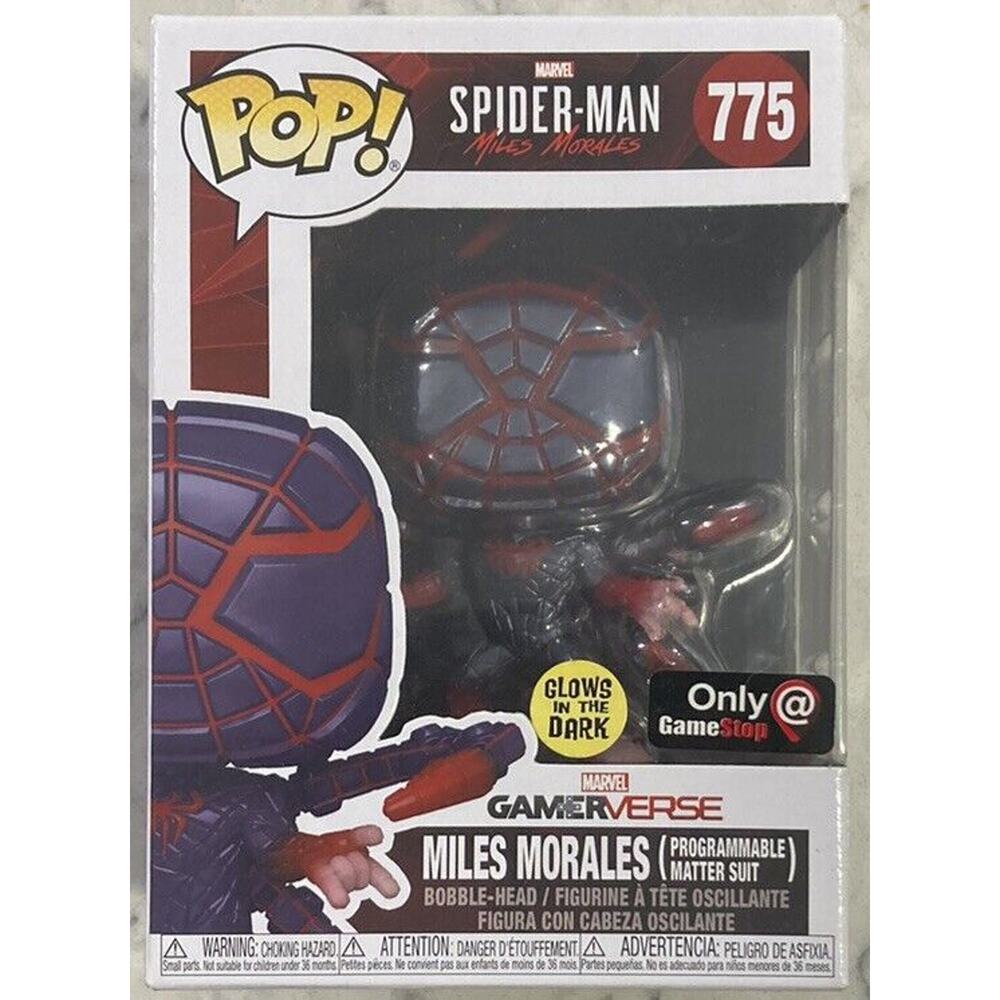 FUNKO POP ! MILE MORALES PROGRAMMABLE MATTER SUIT) 775 GLOWS IN DARK J01
